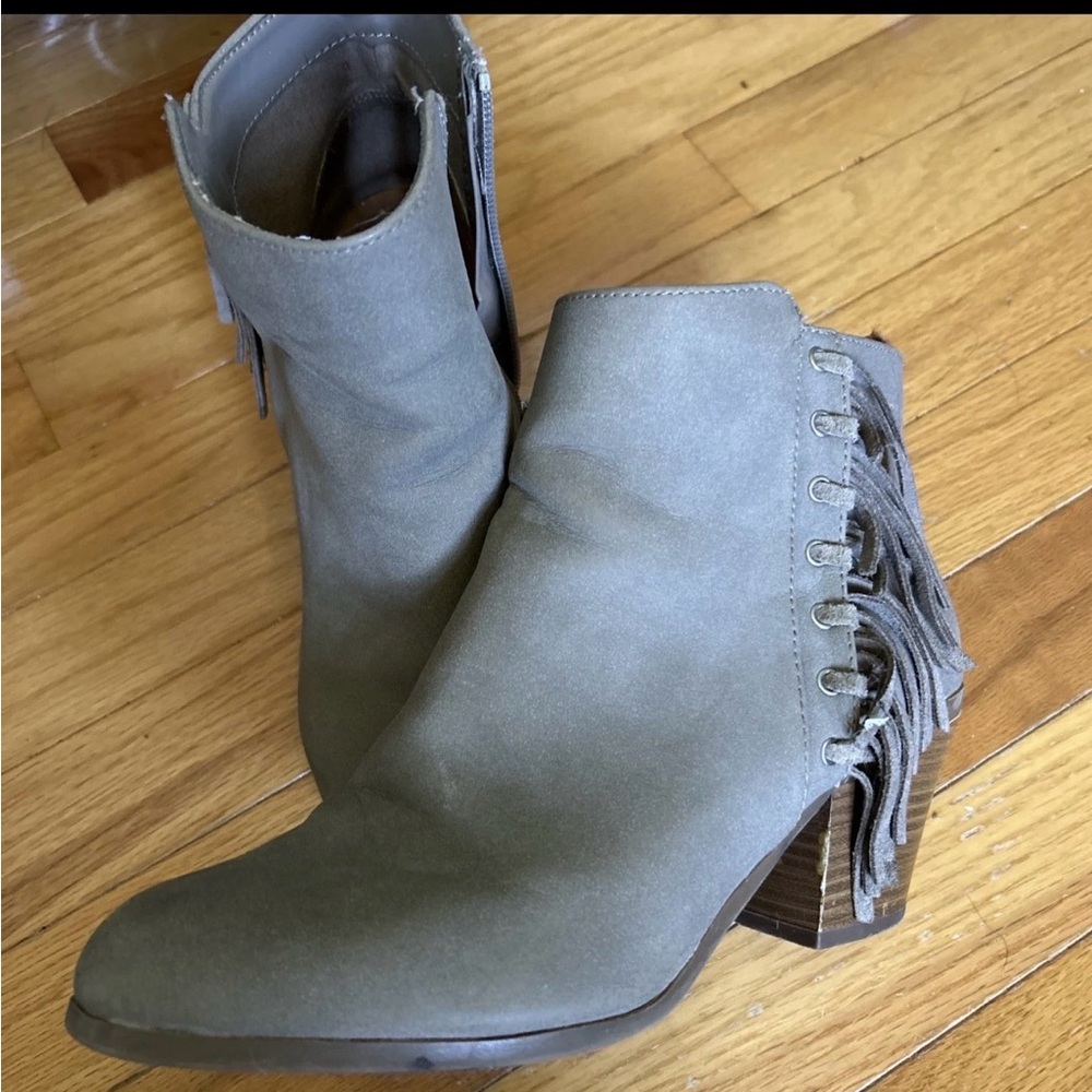Circus by Sam Edelman Fringe Ankle Boots - Olive